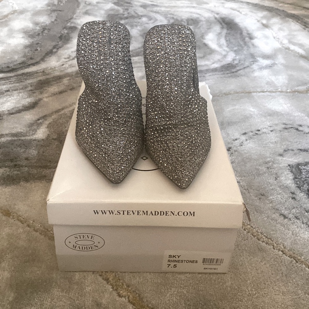 Steve Madden Rhinestone high heeled Mules